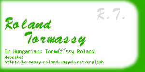 roland tormassy business card